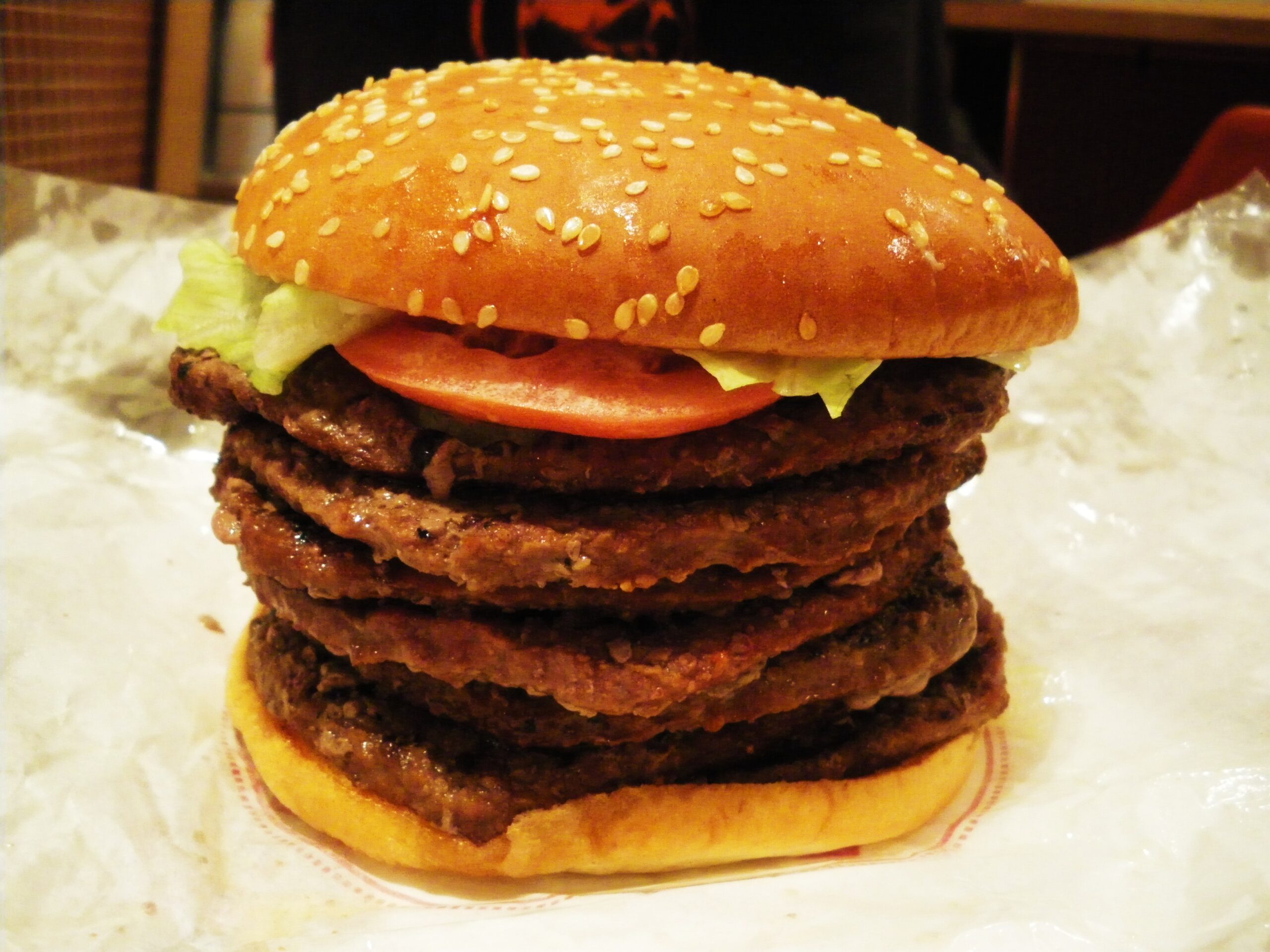 Windows 7 Whopper from Burger King, with 7 patties